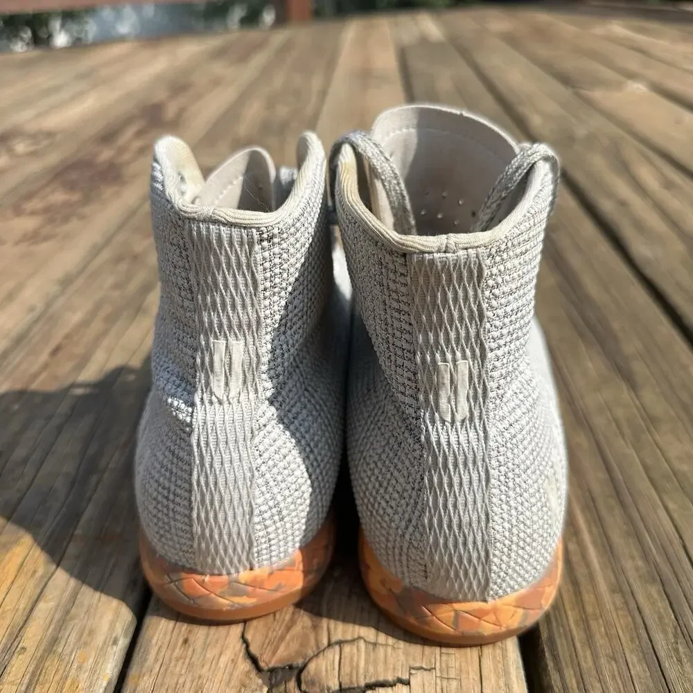NOBULL High Top Knit Trainer Heather Gray Orange Camo Men 9 Women’s 10.5